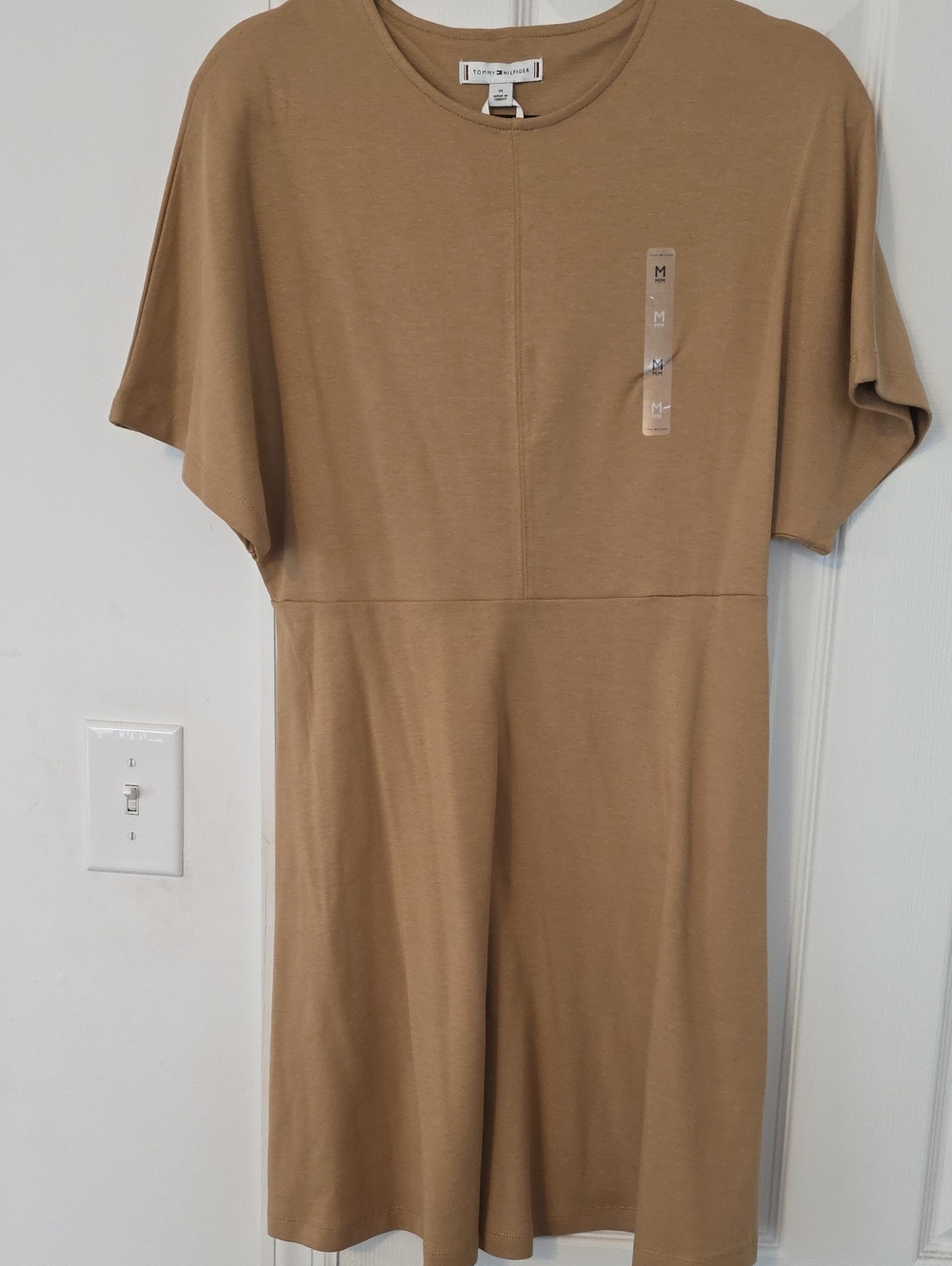 Tommy Hilfiger Short Sleeve Tee Dress in Camel